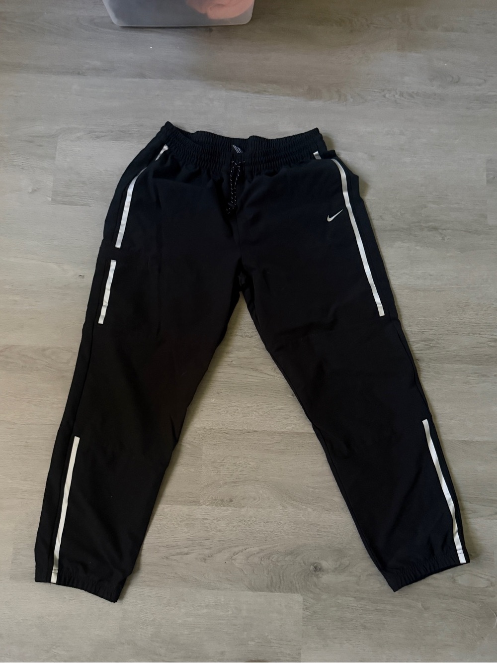 Nike Black Jogger Sweatpants with White Reflective Stripes